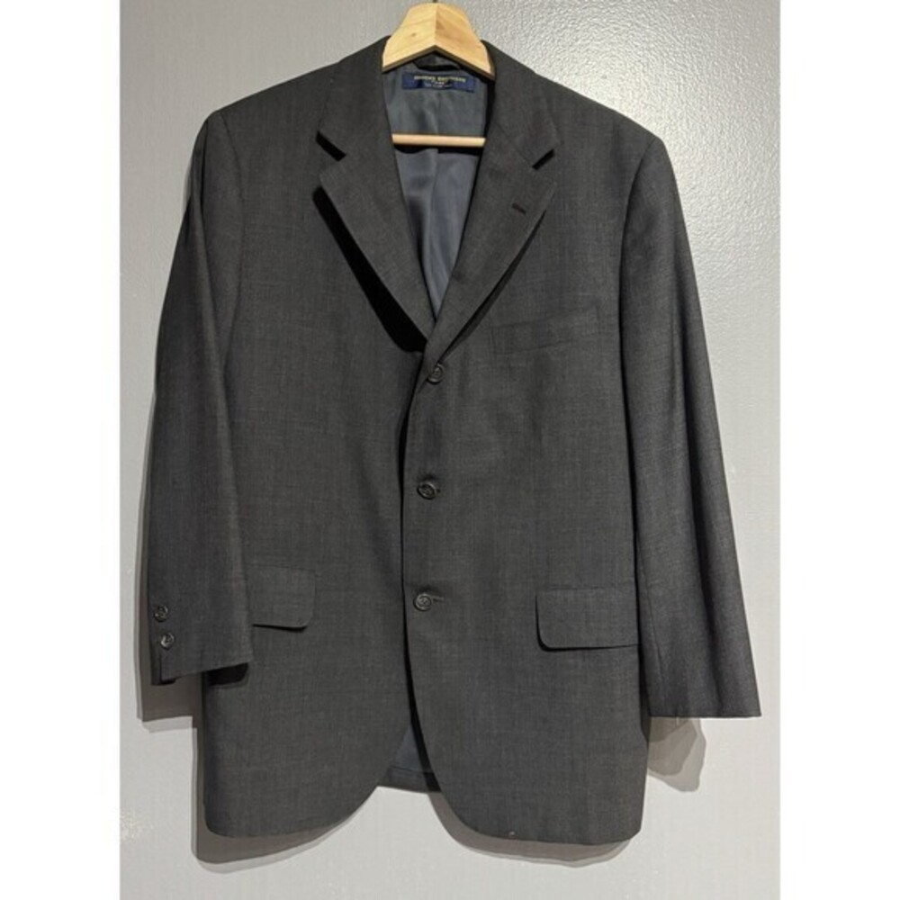 Vintage Brooks Brothers 346 Mens 40  GRAY USA Wool Blazer Sport Coat Suit Jacket